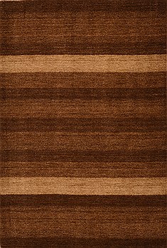 Indo-Nepal Brown Hand Loomed 4'1" X 6'0"  Area Rug 100-15248