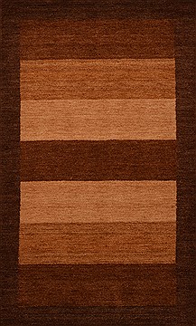 Indo-Nepal Brown Hand Loomed 4'1" X 6'0"  Area Rug 100-15262