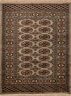 Bokhara Grey Hand Knotted 3'0" X 5'0"  Area Rug 100-15272
