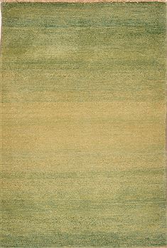 Gabbeh Green Hand Knotted 2'4" X 4'2"  Area Rug 100-15276