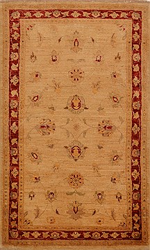 Chobi Beige Hand Knotted 3'1" X 5'1"  Area Rug 100-15280