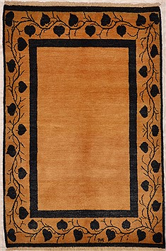 Chobi Beige Hand Knotted 3'1" X 4'9"  Area Rug 100-15302