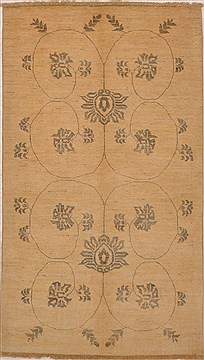 Afghan Chobi Beige Rectangle 3x5 ft Wool Carpet 15303