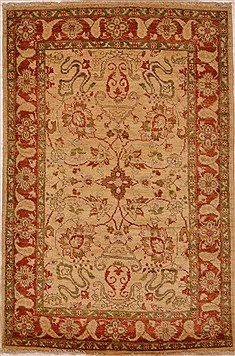 Afghan Chobi Beige Rectangle 3x5 ft Wool Carpet 15316
