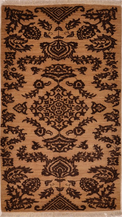Chobi Beige Hand Knotted 33 X 58  Area Rug 100-15321 Image 0
