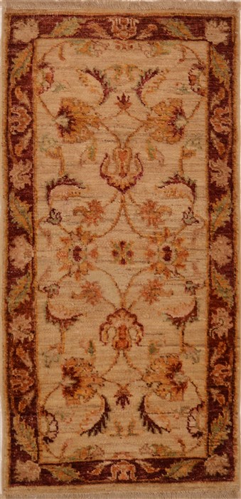 Chobi Beige Hand Knotted 21 X 43 Area Rug 100-15328 Image 0