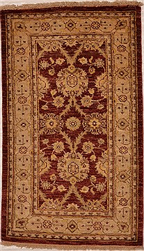 Afghan Chobi Red Rectangle 3x4 ft Wool Carpet 15354