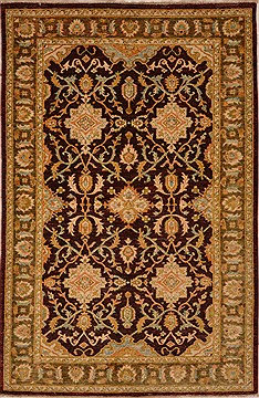 Chobi Brown Hand Knotted 4'10" X 7'7"  Area Rug 100-15439