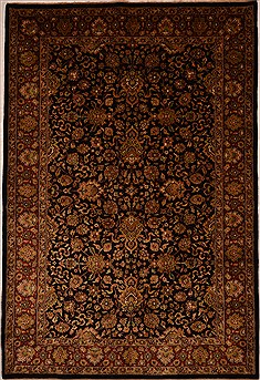 Jaipur Black Hand Knotted 6'0" X 9'0"  Area Rug 100-15442