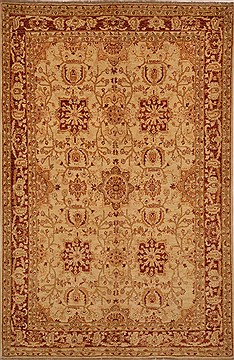 Pakistani Chobi White Rectangle 5x8 ft Wool Carpet 15446