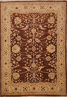 Chobi Brown Hand Knotted 6'2" X 8'9"  Area Rug 100-15448