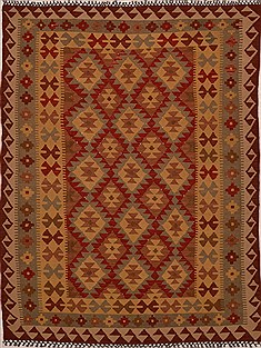 Pakistani Kilim Beige Rectangle 5x7 ft Wool Carpet 15456