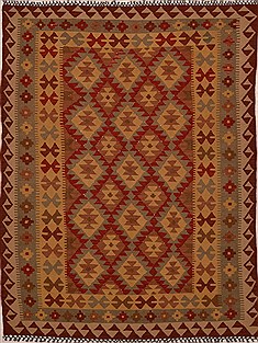 Kilim Beige Flat Woven 4'7" X 6'6"  Area Rug 100-15456