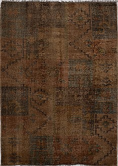 Patchwork Green Hand Knotted 6'1" X 8'10"  Area Rug 100-15562
