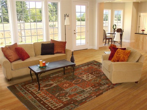 Kilim Green Flat Woven 67 X 98  Area Rug 100-15575 Image 4