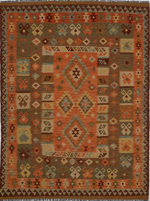 Kilim Multicolor Flat Woven 410 X 610  Area Rug 100-15581 Image 0