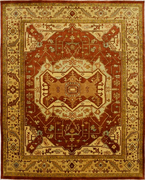 Heriz Yellow Hand Knotted 711 X 910  Area Rug 100-15591 Image 0