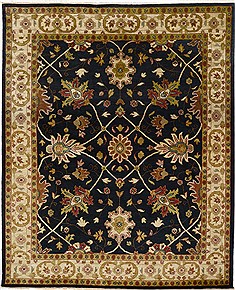 Indian Heriz Blue Rectangle 8x10 ft Wool Carpet 15593