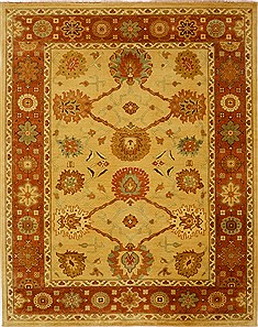 Indian Heriz Yellow Rectangle 8x10 ft Wool Carpet 15597