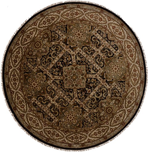 Jaipur White Round Hand Knotted 711 X 711  Area Rug 100-15600 Image 0