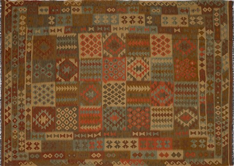 Kilim Green Flat Woven 66 X 97  Area Rug 100-15605 Image 0