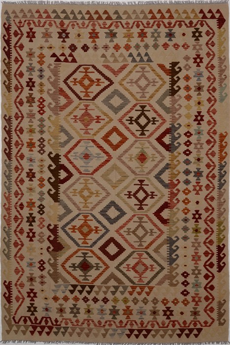 Kilim White Flat Woven 64 X 98  Area Rug 100-15608 Image 0