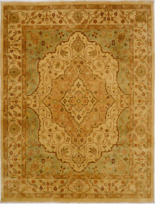 Heriz Yellow Hand Knotted 710 X 102  Area Rug 100-15622 Image 0
