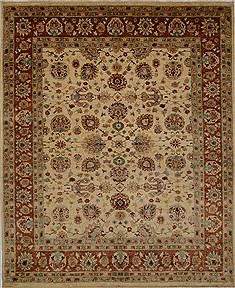 Chobi Beige Hand Knotted 8'2" X 9'11"  Area Rug 100-15628