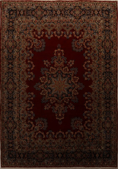 Kerman Red Hand Knotted 910 X 142  Area Rug 251-15644 Image 0