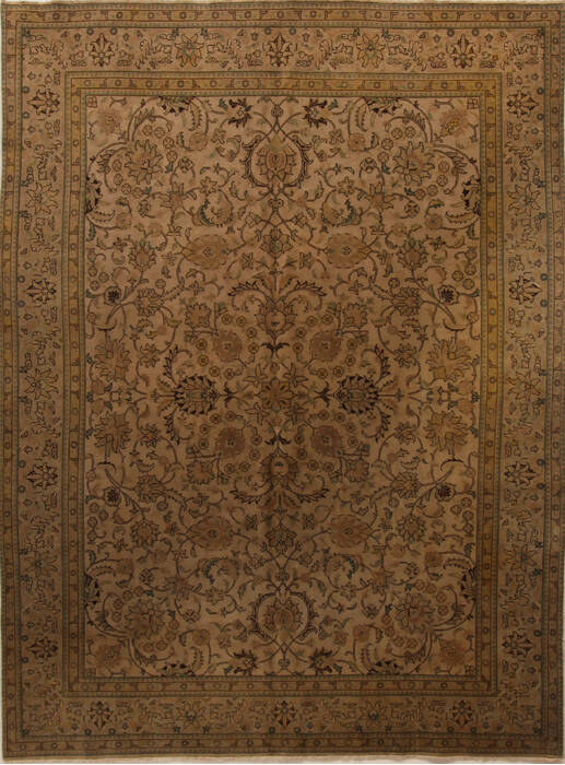 Tabriz Beige Hand Knotted 92 X 125  Area Rug 251-15646 Image 0