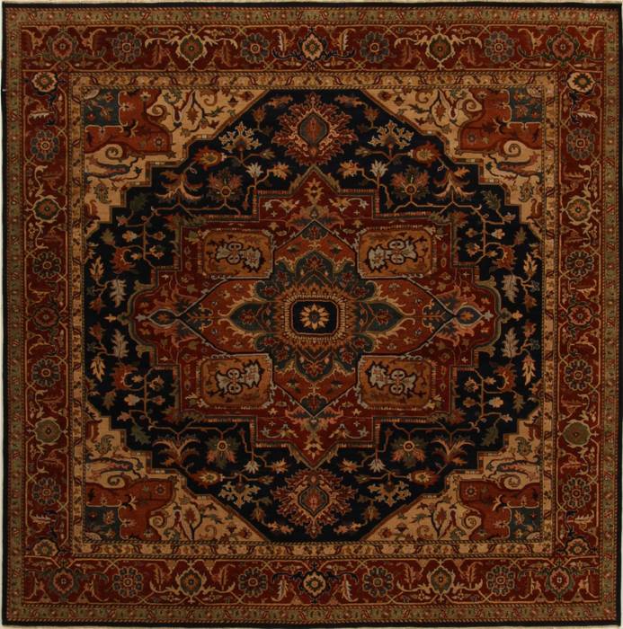 Serapi Blue Square Hand Knotted 910 X 910  Area Rug 251-15651 Image 0