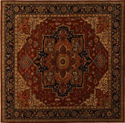 Serapi Red Square Hand Knotted 99 X 910  Area Rug 251-15652 Image 0