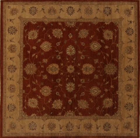 Ziegler Red Square Hand Knotted 100 X 100  Area Rug 251-15654 Image 0