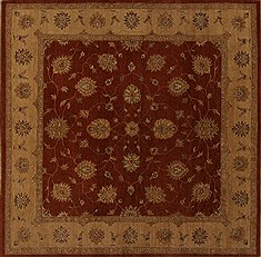 Indian Ziegler Red Square 9 ft and Larger Wool Carpet 15654