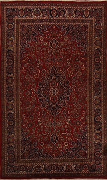 Persian Mashad Red Rectangle 11x16 ft Wool Carpet 15662