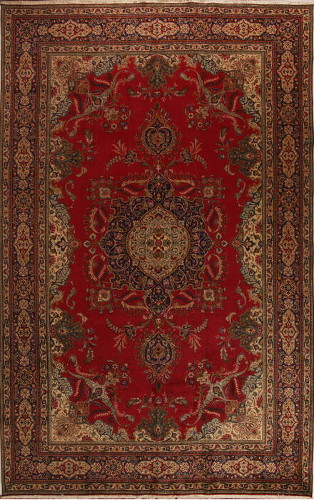 Tabriz Red Hand Knotted 103 X 162  Area Rug 251-15664 Image 0