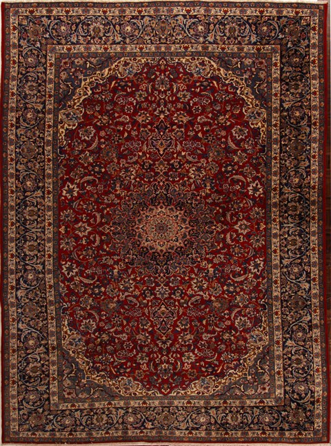Najaf-abad Red Hand Knotted 114 X 159  Area Rug 251-15666 Image 0