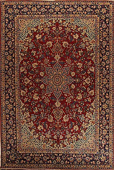 Persian Viss Red Rectangle 10x14 ft Wool Carpet 15668
