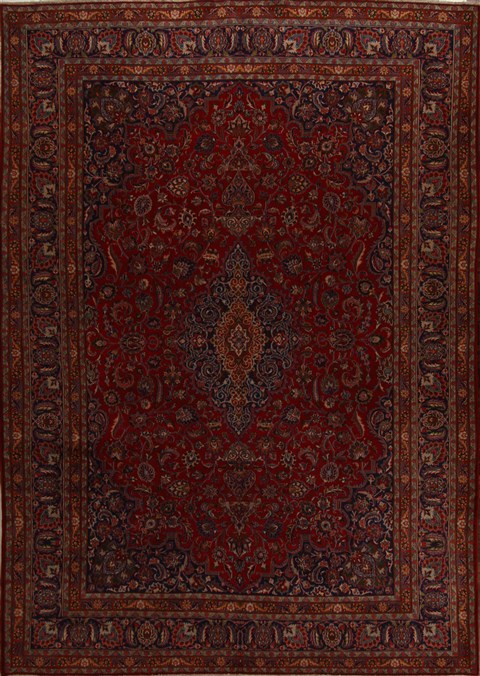 Mashad Red Hand Knotted 110 X 155  Area Rug 251-15671 Image 0
