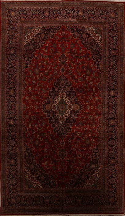 Kashan Red Hand Knotted 100 X 175  Area Rug 251-15682 Image 0