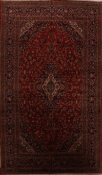 Kashan Red Hand Knotted 10'0" X 17'5"  Area Rug 251-15682