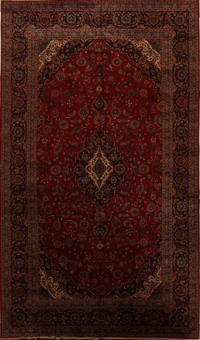 Kashan Red Hand Knotted 105 X 1711  Area Rug 251-15691 Image 0