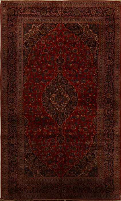 Kashan Red Hand Knotted 98 X 1511  Area Rug 251-15692 Image 0