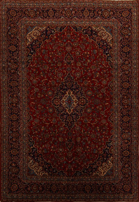 Kashan Red Hand Knotted 97 X 1311  Area Rug 251-15693 Image 0