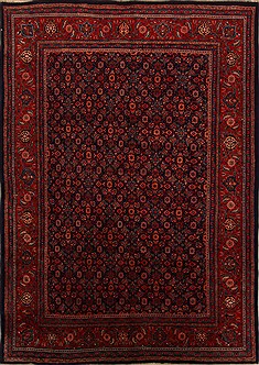 Persian Mahal Blue Rectangle 9x12 ft Wool Carpet 15700