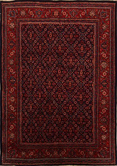 Persian Mahal Blue Rectangle 9x12 ft Wool Carpet 15700
