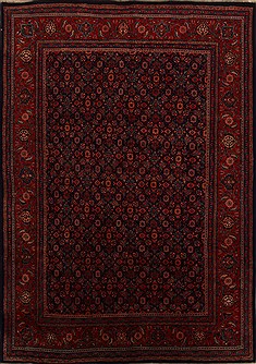 Persian Mahal Blue Rectangle 9x12 ft Wool Carpet 15701