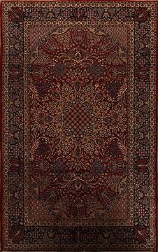 Najaf-abad Red Hand Knotted 9'6" X 15'6"  Area Rug 251-15705