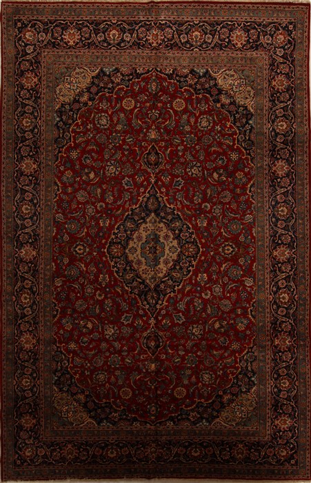Kashan Red Hand Knotted 100 X 157  Area Rug 251-15707 Image 0