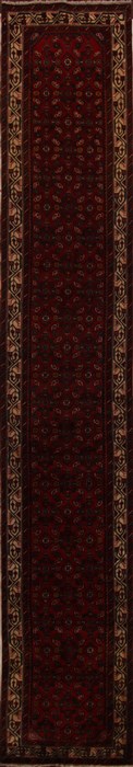 Hamedan Red Runner Hand Knotted 210 X 168  Area Rug 251-15711 Image 0